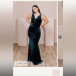 Revelry Dawson Velvet Emerald Green Dress bridesmaids dress